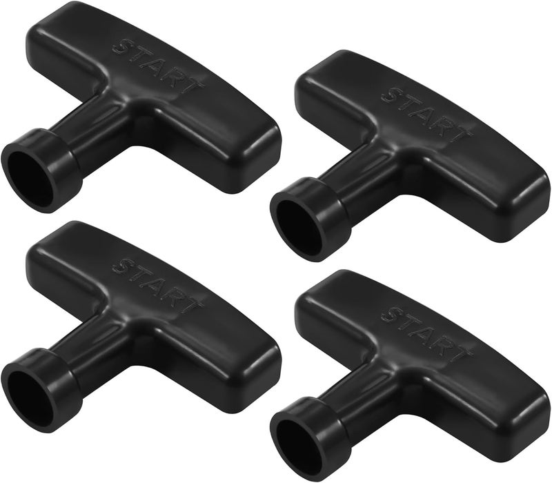 Timsec 4 Packs Pull Cord Handle, Gasoline Engine Pull Starter Handle Grip, Lawn Mower Pull Handle for Generator, Chainsaw, Trimmer Edger Brush Cutter Engine Parts, 2.84Inch Long and 0.65Inch Width Handle - Image 1